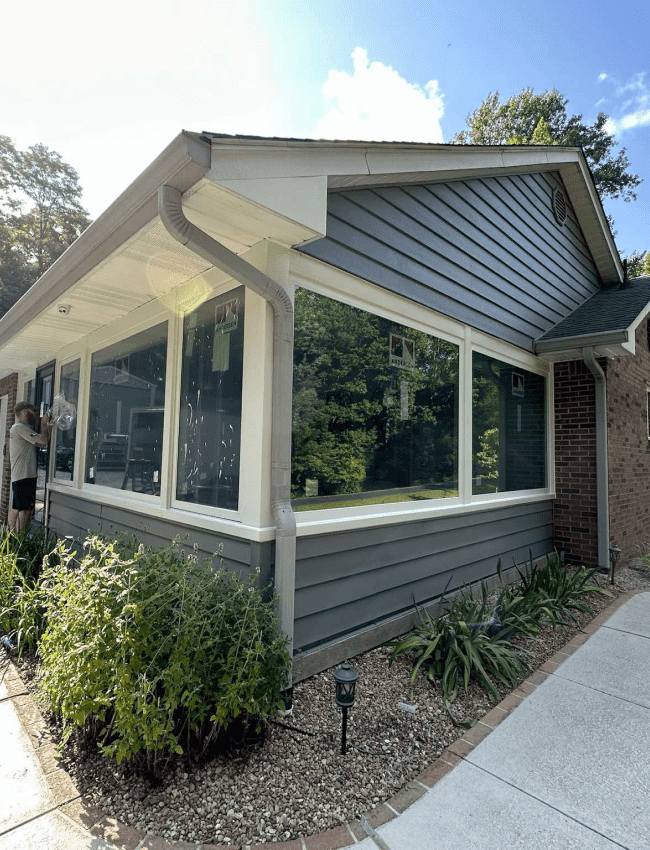 residential house with newly installed windows